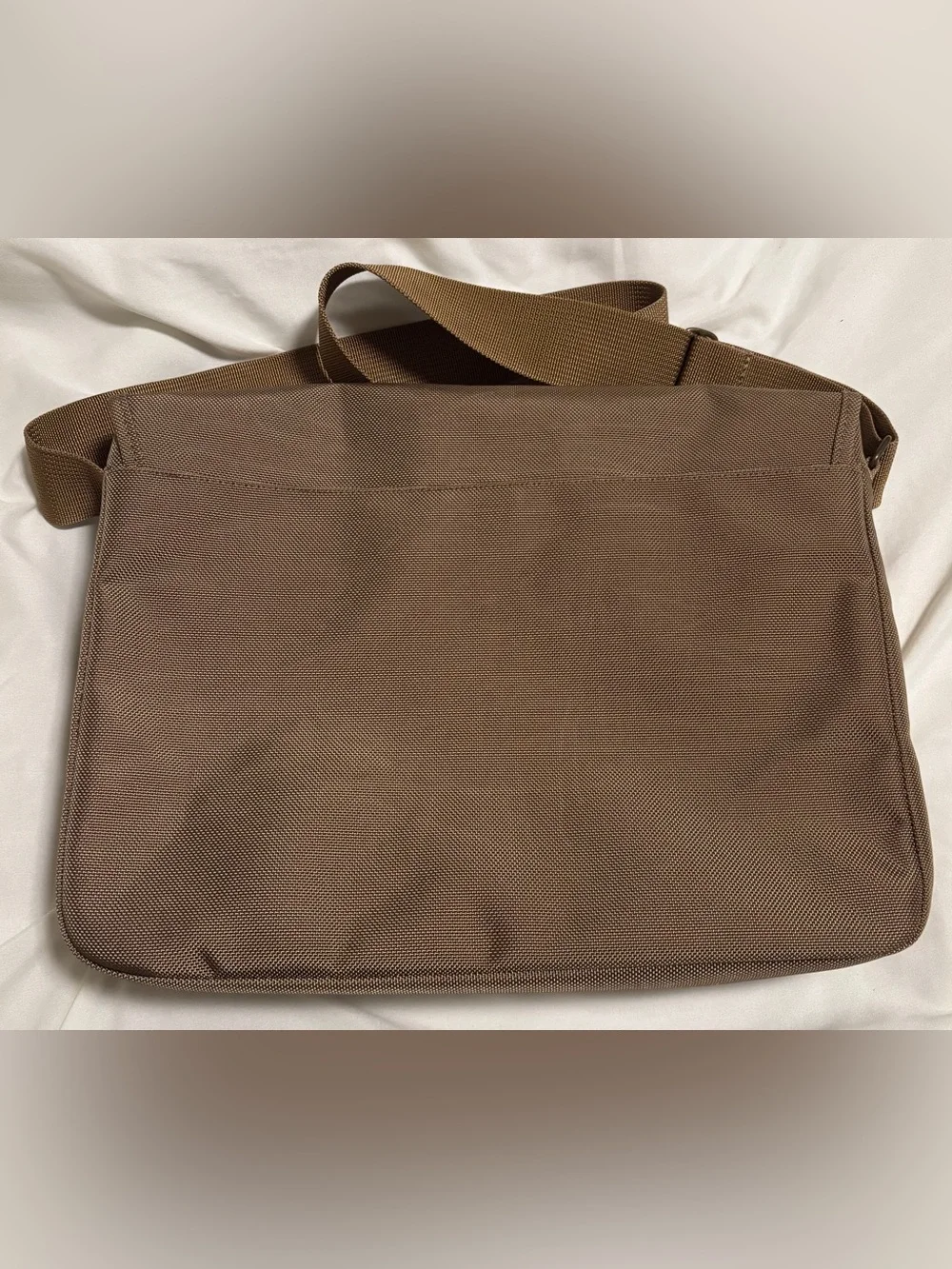 Hartmann Brown Canvas Messenger Bag with Tan Leather Trim